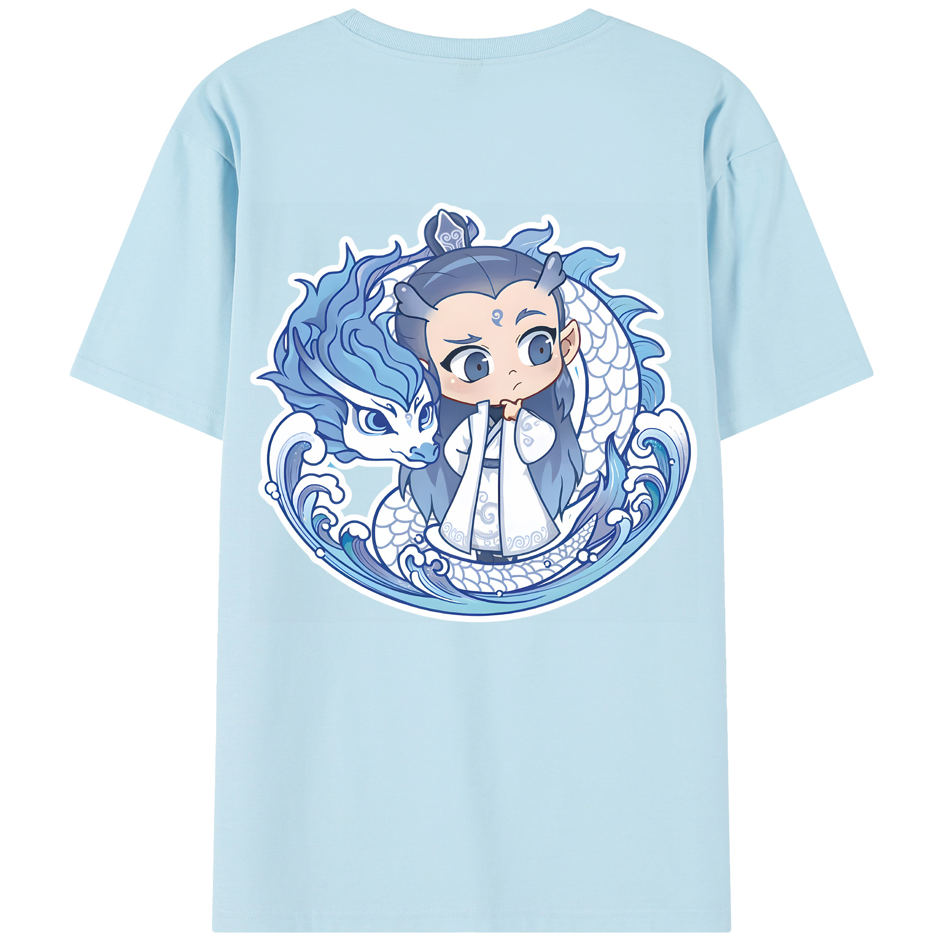 （画像用） Ne Zha 2 ナタ 魔童の大暴れ 綿100％半袖Tシャツ（背面プリント）